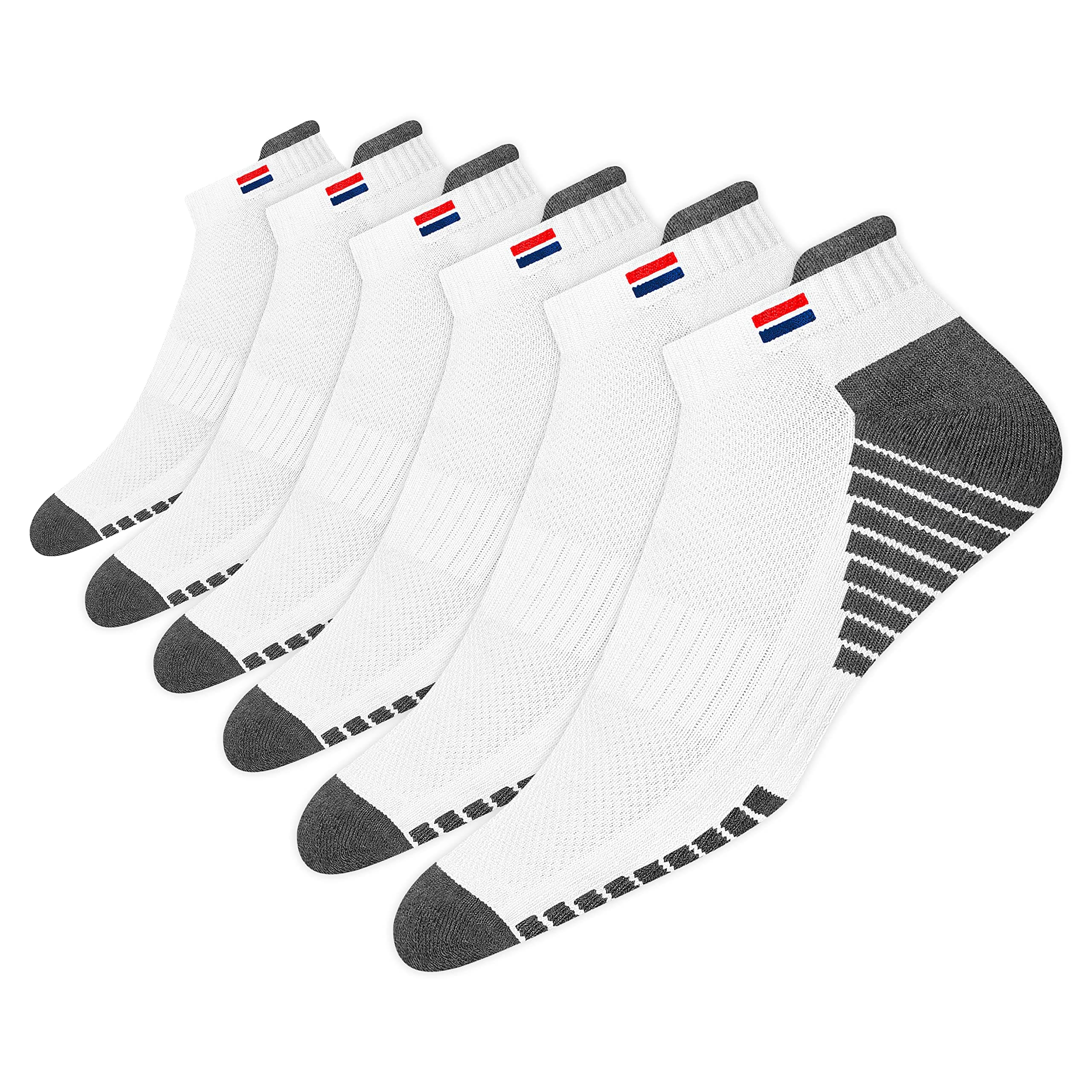 NAVYSPORT Chaussettes de Sport Basses Homme Coton Coussin Coussin - Lot de 6 Paires Chaussettes Courtes Femme