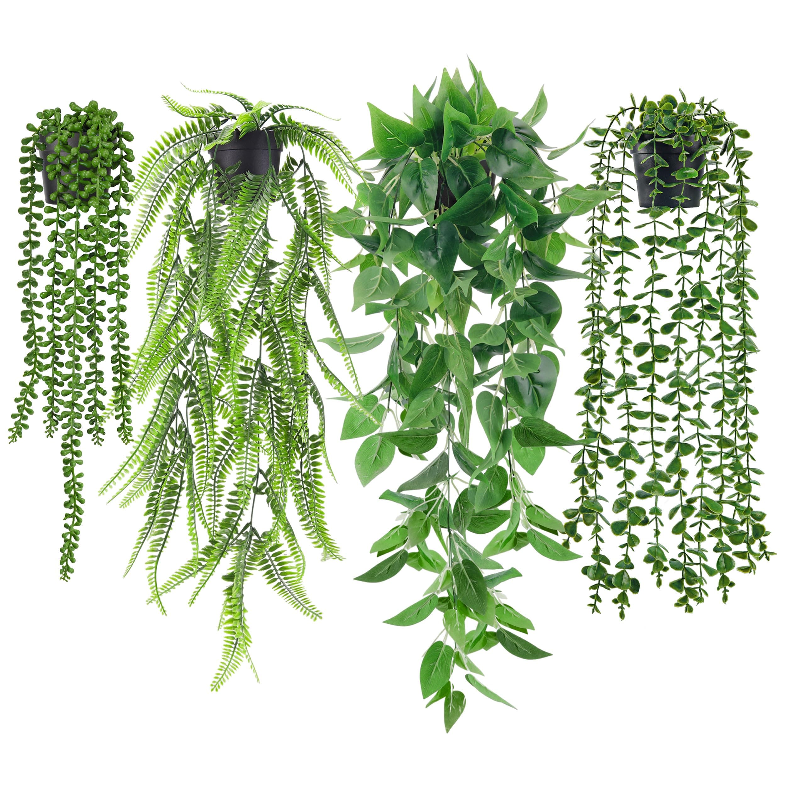 Der Rose 4 Pcs Plante Artificielle Tombante,Plantes Artificielles Interieur et Exterieur,Fausse Plante Convient pour Décorer le Bureau,Salon,Cuisine,Jardin