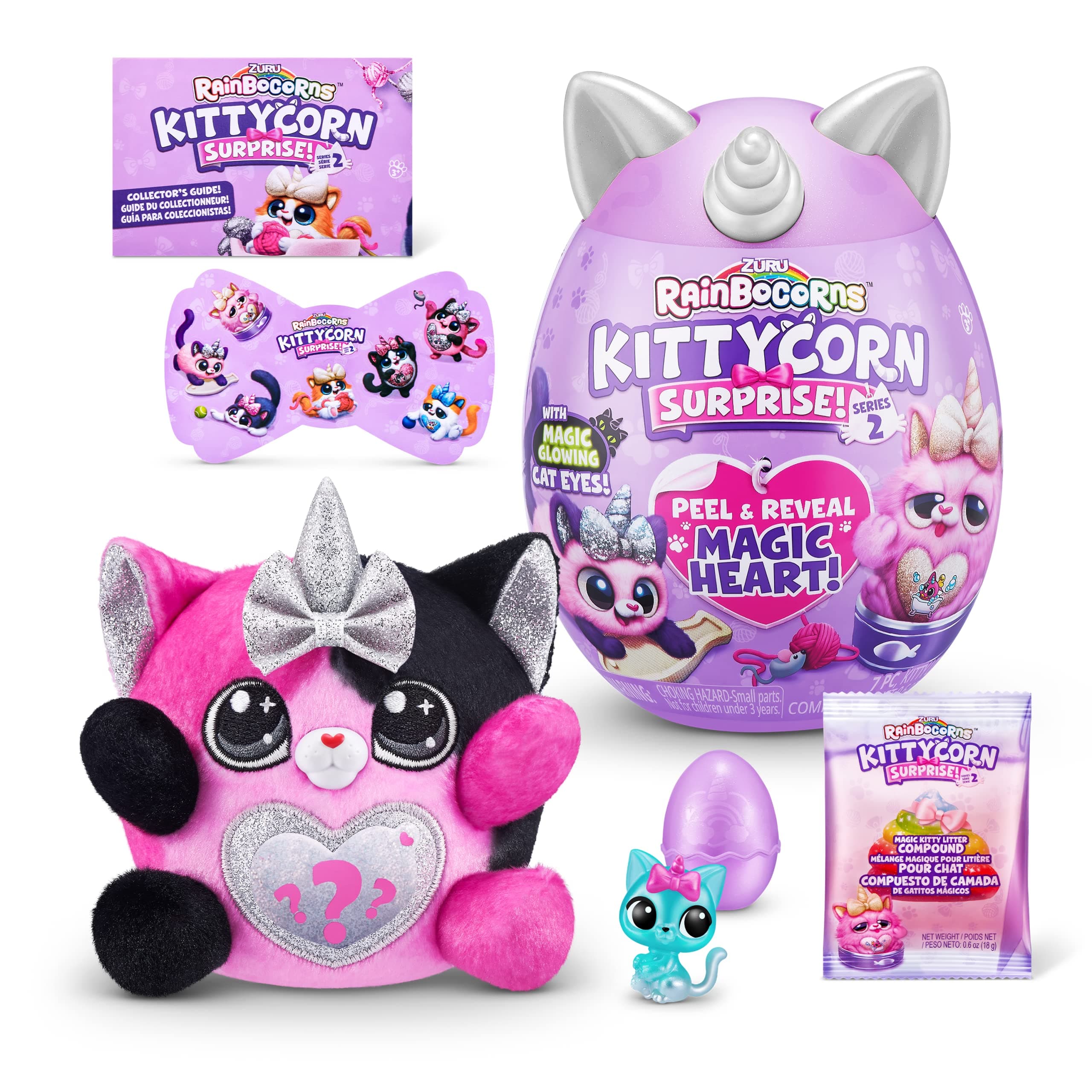 Rainbocorns Kittycorn Surprise Series 7, Calico Cat – Plüsch zum Sammeln – 10 Überraschungen zum Auspacken, Schälen und Enthüllen von Herzen, Aufklebern, ab 3 Jahren (Calico Cat)