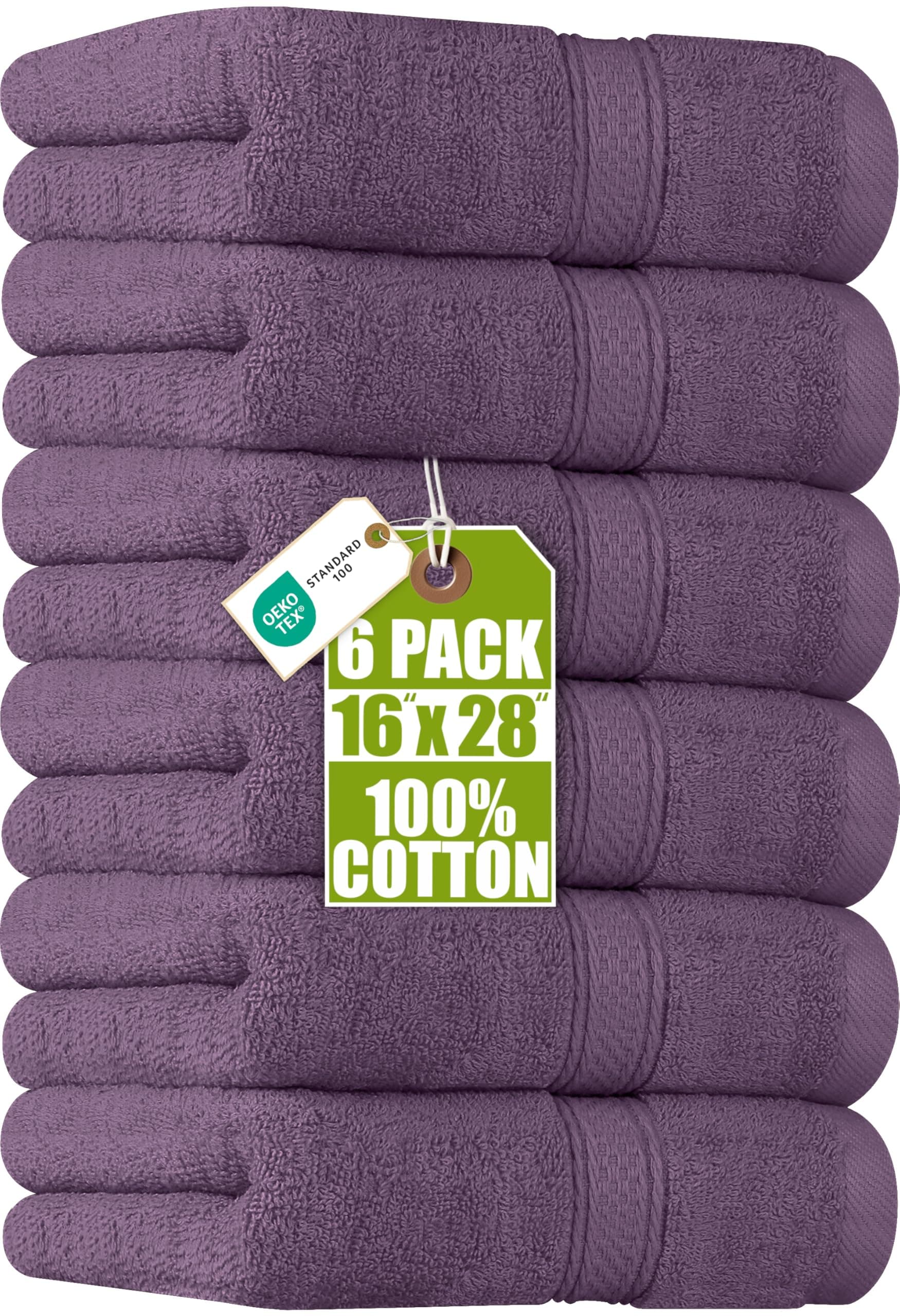 Utopia Towels Toallas de Mano, 41 x 71 cm, Paquete de 6, Ciruela | 100 % algodón, ultrasuave, muy absorbente