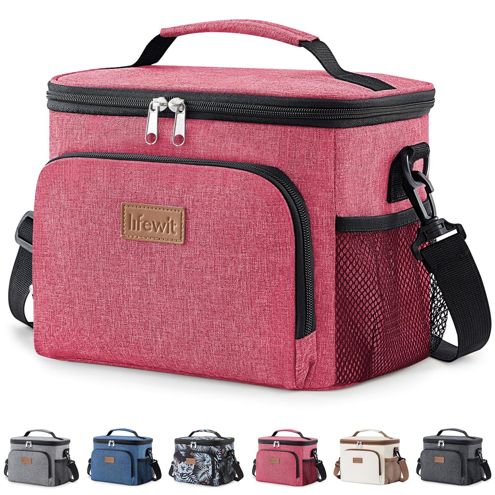 Lifewit Sac Isotherme Repas 9L, Glaciere Souple Isothermes pour Homme et Femme, Lunch Box Isotherm avec Portable Bandoulière, Sac Gamelle pour Travail, Pique Nique, Voyage, Rose